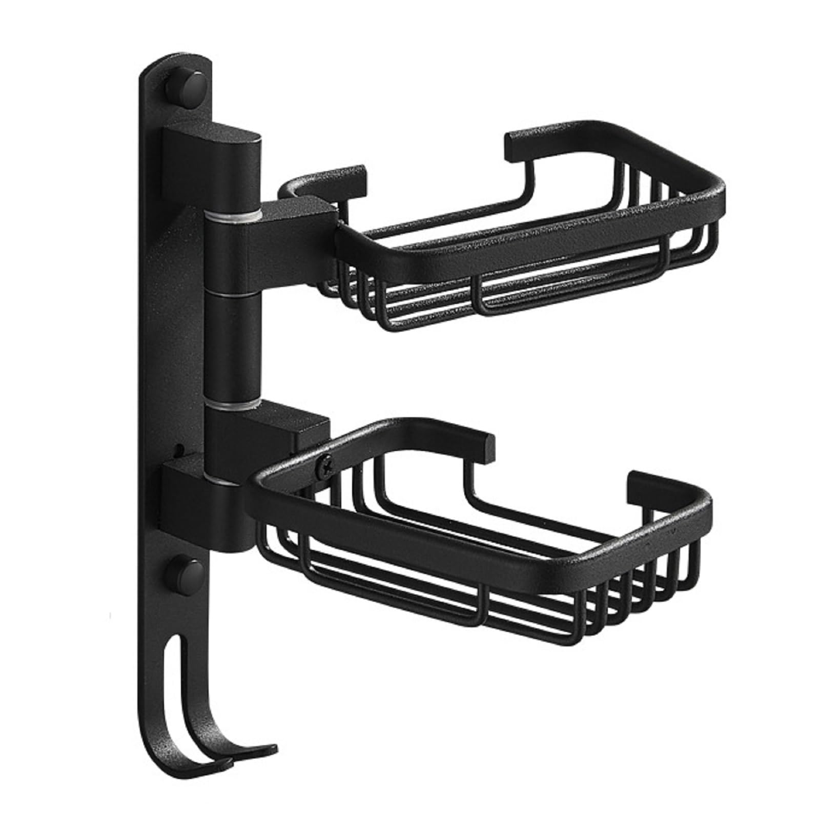 Self Adhesive Soap Dishes Wall Montiert, Seifenschalen aus Edelstahl, drehbare Seifenschalen, doppelschichtige Seifenschalen für das Badezimmer, rostfreie Seifenschale aus Metall