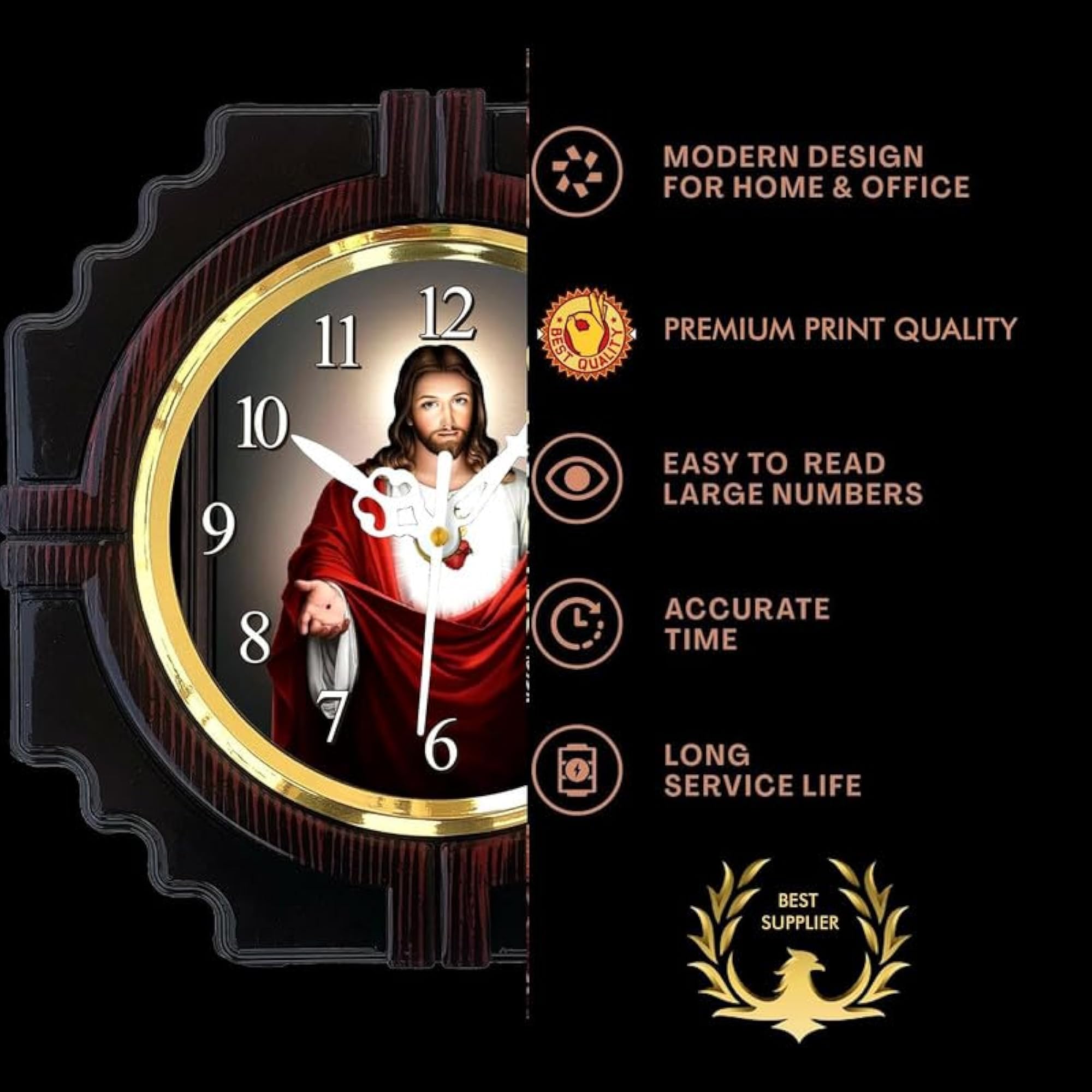 Jesus Decorative Wall Clock, 10 Inch Design