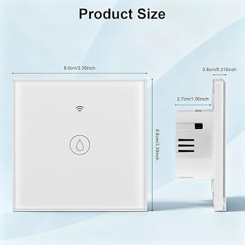 Immersion Heater Timer Switch, 40A 8000W Smart Water Heater Switch with Timer & LED Indicator Light, 2.4Ghz WiFi Touch Switch Compatible with Alexa & Google Assistant