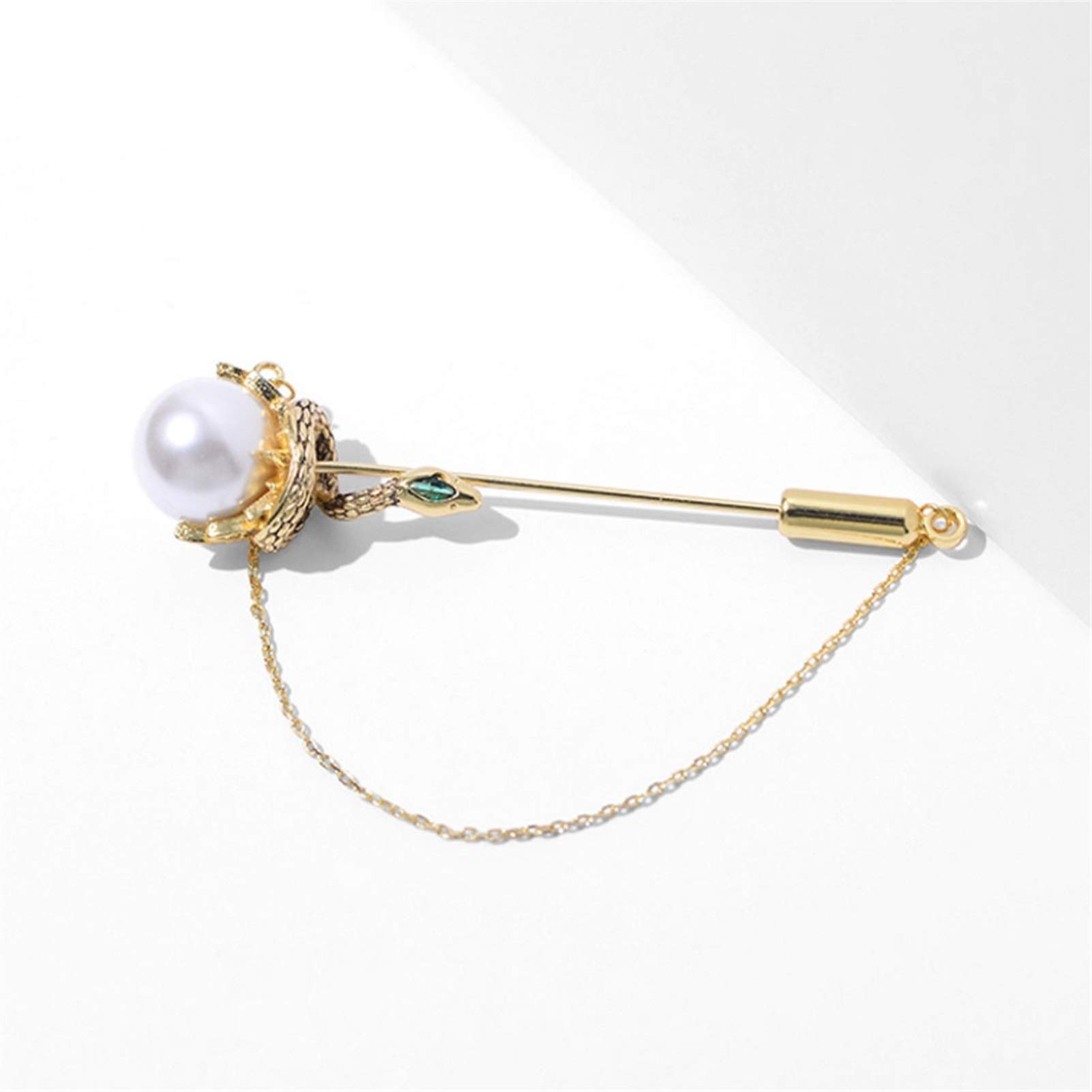 Imitación perla Pin Brooche Hembra Anti-Bare Cuello Hebilla de alta gama Accesorios en V Alfileres