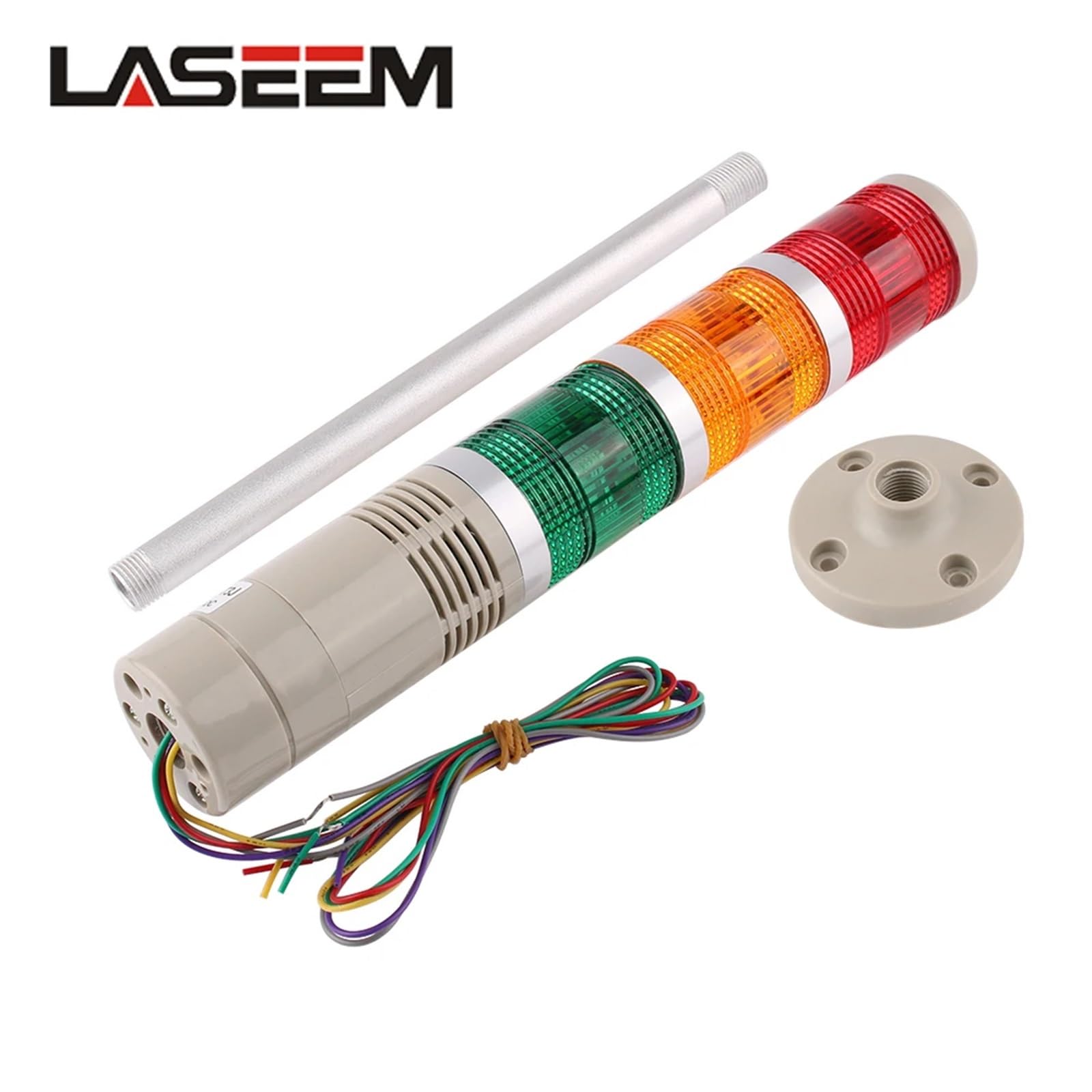 Lampe torche industrielle DC 12 V, 24 V, 110 V, 220 V, clignotant, indicateur LGP-505, lampe LED fixe avec buzzer. Couleurs(Light green,DC 12V)