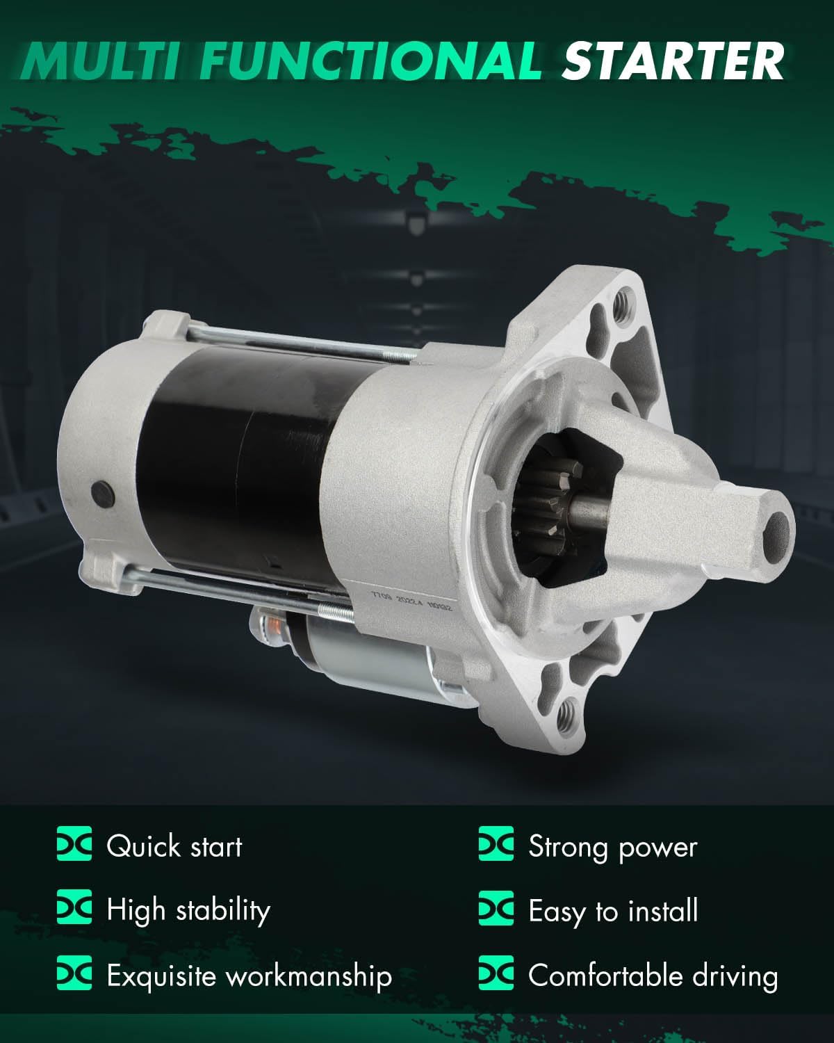 SCITOO Starter Motor 17949N SND0544 for Jeep Wrangler for 2009 2010 3.8L for Chrysler Pacifica Town Country Van for Dodge Grand Caravan 2006 2007 2008 3.3L/3.8L ‎1.2Kw/12 Volt CW 10-Tooth Pinion