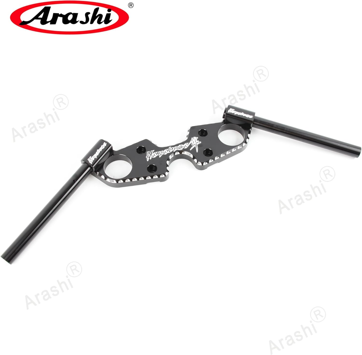 Arashi Black Triple Tree Top Clamp + Handlebar for Suzuki Hayabusa GSXR 1300 GSX1300R 2021-2025, Motorcycle Accessories