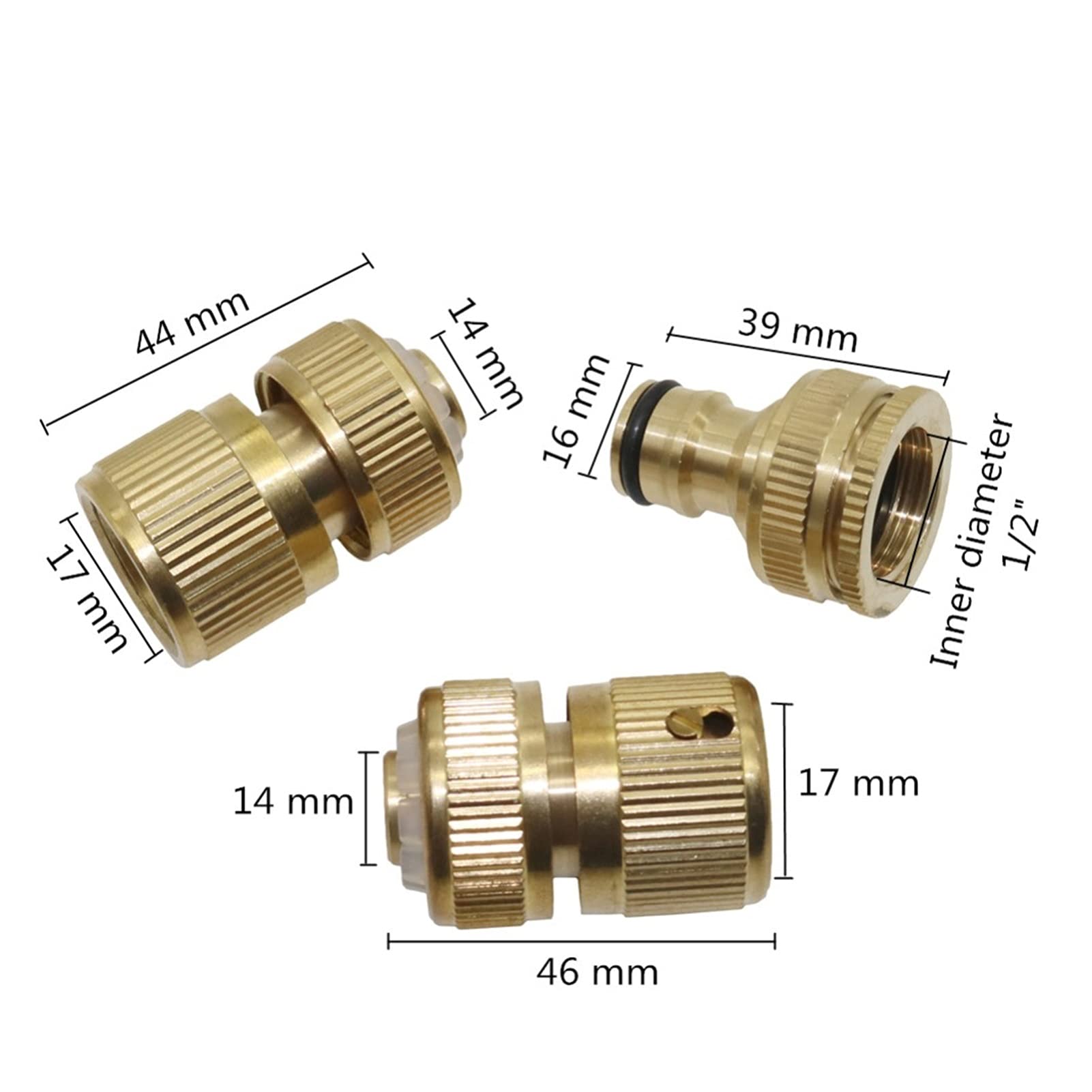Schlauchverbinder-Adapter, Messing, Schnellverbinder-Set, Wasserhahn, Standard-Anschluss, Gartenbewässerung, Wasserrohr-Gelenk, Paddock, Wasserhahn-Adapter, 1 Set