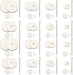 SUPERFINDINGS 180Pcs 8 Sizes Wooden Doll Joint and Fibreboard Disks 8-24mm Rotatable Doll Joints Cotter Pin DIY Dolls Accessories for Amigurumi Crochet Bear Doll DIY Crafts