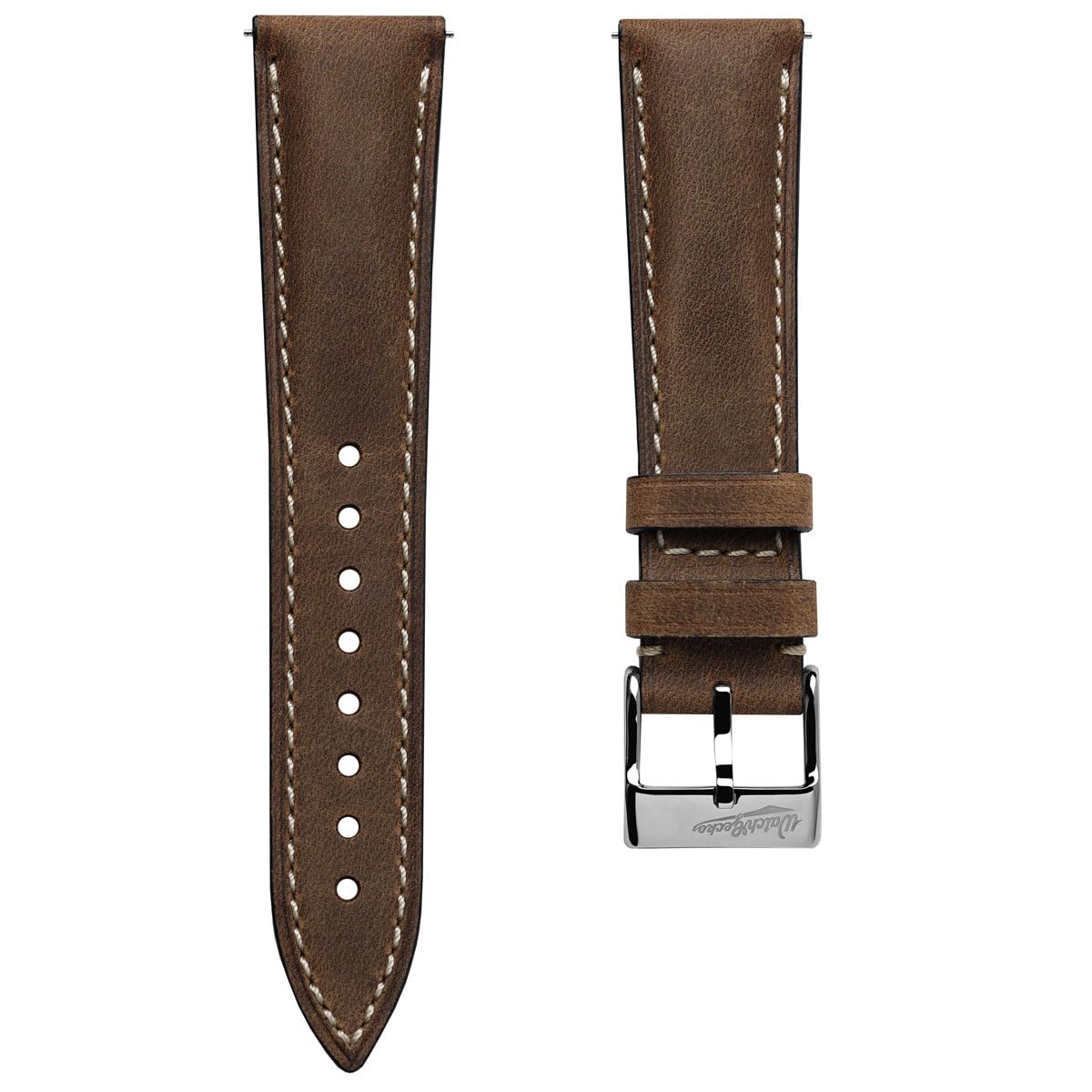 WatchGecko Cinturino di ricambio in vera pelle italiana certificato Highley vintage. Elegante e resistente. Imbottito per il massimo comfort. Facile da installare: 18 mm, 19 mm, 20 mm, 21 mm, 22 mm