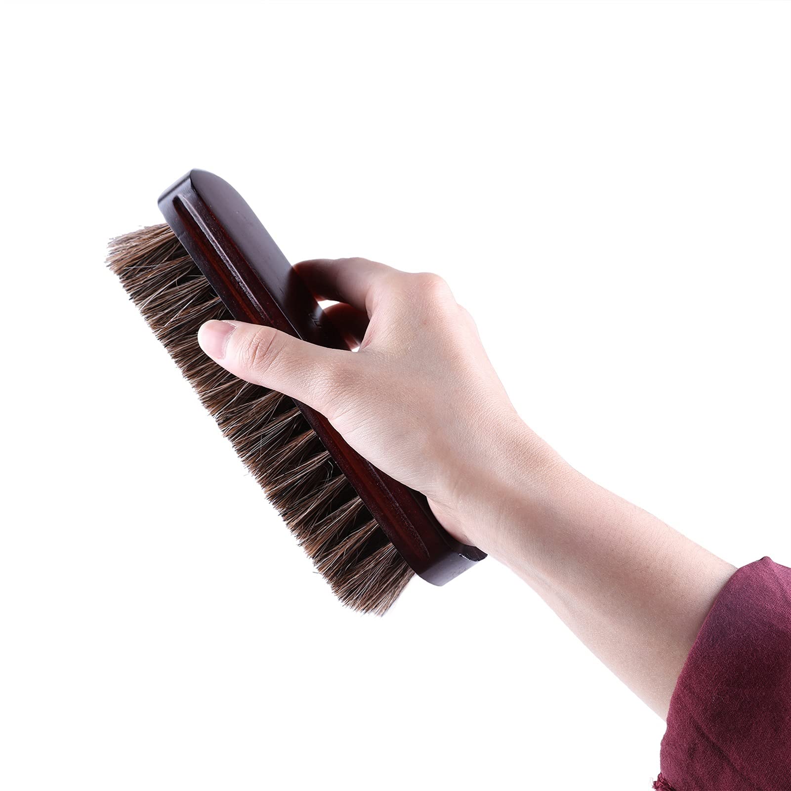 Brosse à Chaussures, brosses de Brillance, Outil grattage avec Poils Cheval for Bottes, et Autres Cuirs