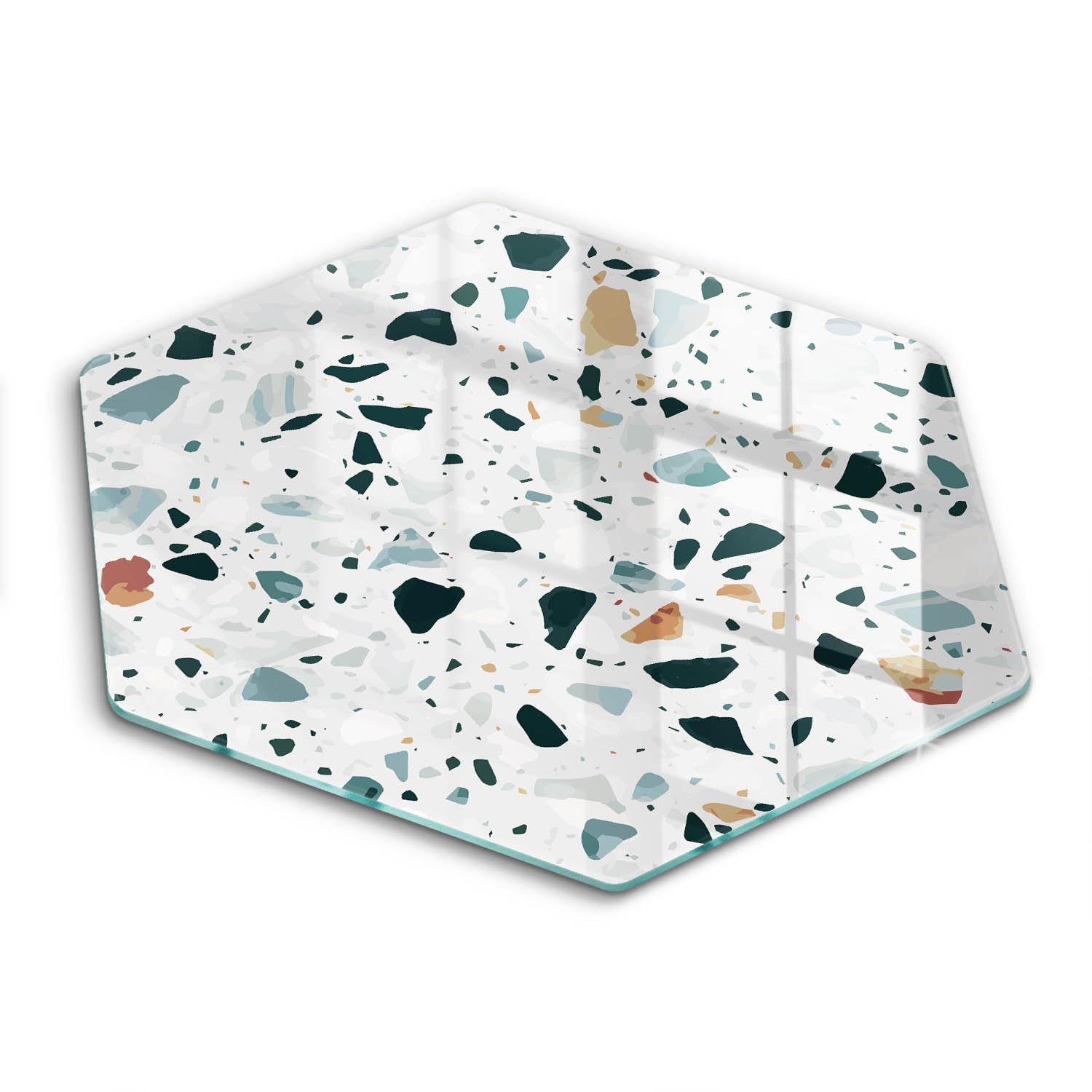 Planche à découper induction 40cm Wallfluent hectagonale en grès de pierre lumineuse