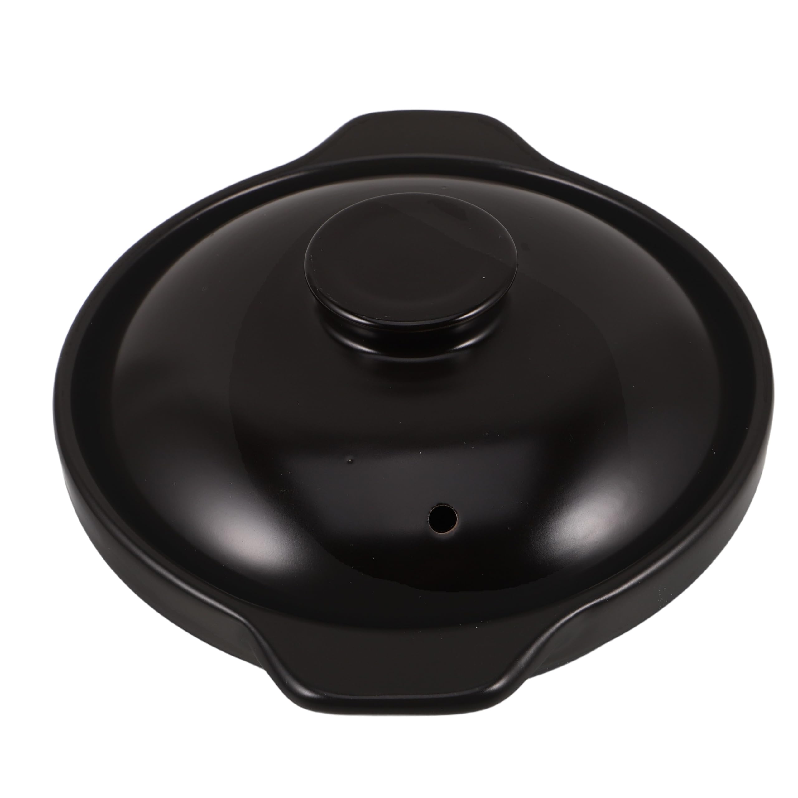 Cacerola de Barro de Cerámica Negro 1.7l Resistente al Calor con Tapa para Cocinar Sopa y Arroz en Cocina Asiática Tradicional