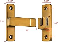 Vista 2 de Cerradura de puerta de granero de 90/180°, cierre abatible de aleación de zinc para pestillos de seguridad para puertas de granero, ventanas