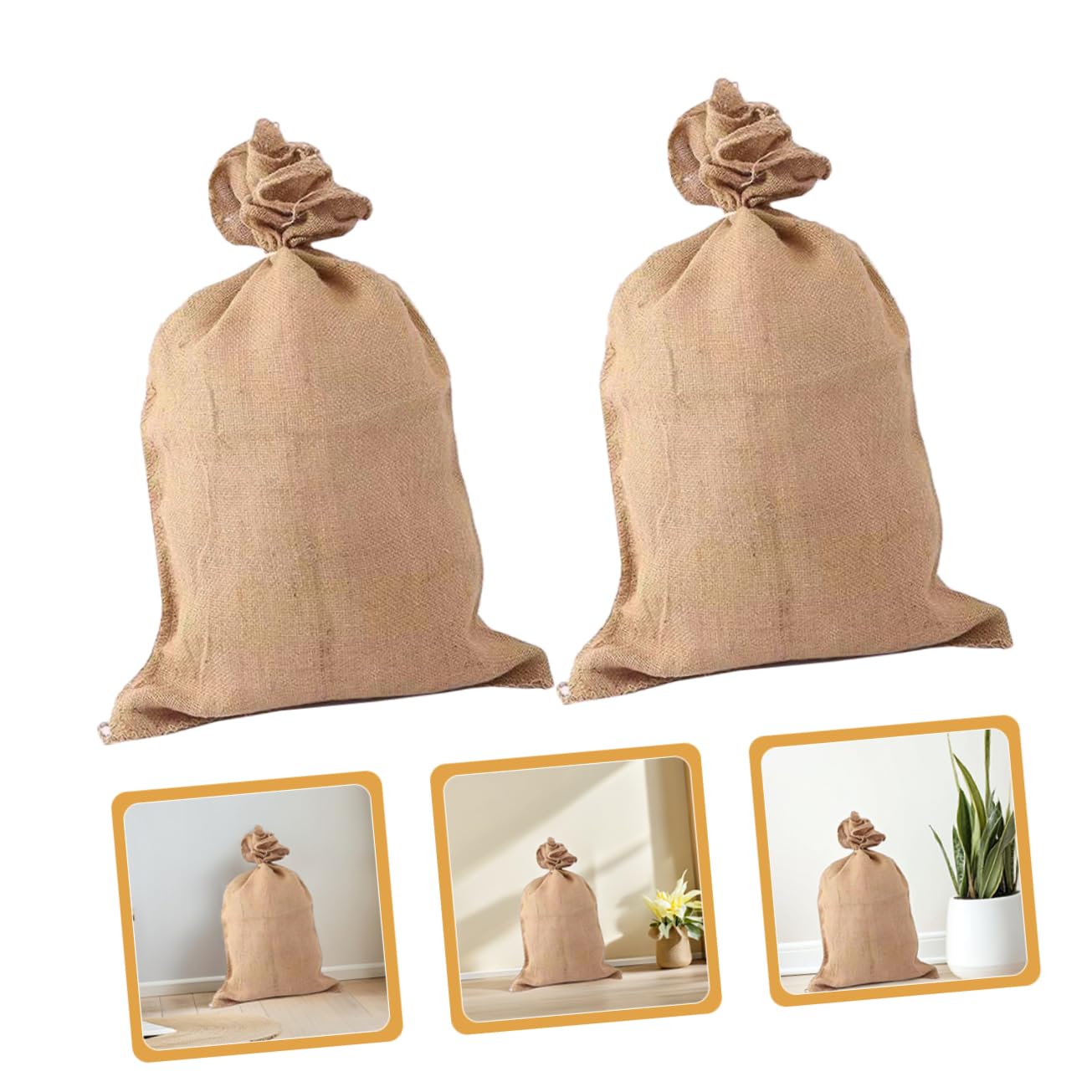 BESTonZON 4pezzi Sacco Di Juta Resistente Per Controllo Inondazioni Stoccaggio Patate e Trasporto Pesante Borsa Di Juta Per Patate Borsa Da Corsa Per Giardinaggio All Aperto