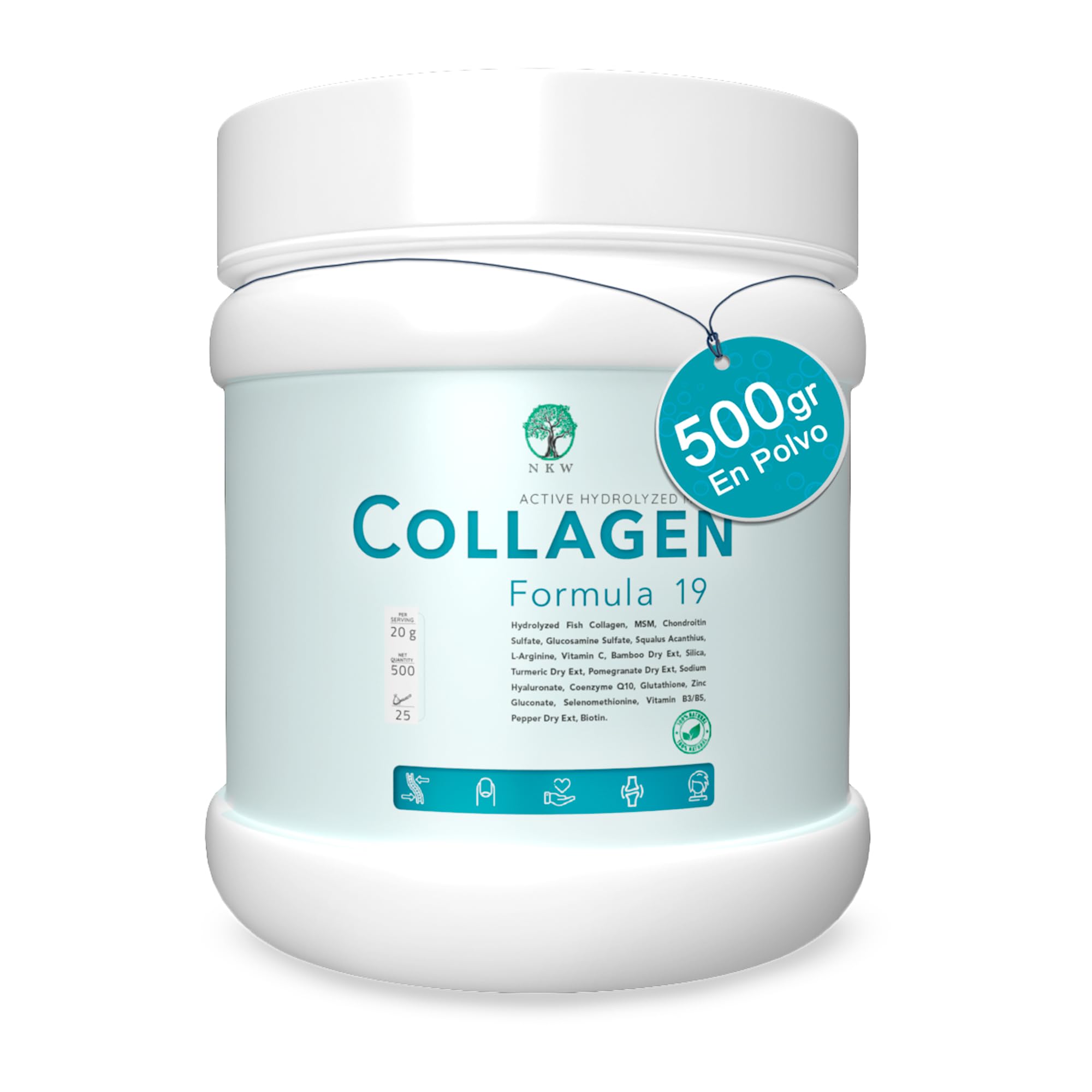 COLÁGENO HIDROLIZADO en Polvo | COLAGENO Acido Hialuronico | Colageno Marino Hidrolizado Puro | Colágeno Marino con Ácido Hialurónico | Colágeno en Polvo con Vitamina C | Marine Collagen Peptides