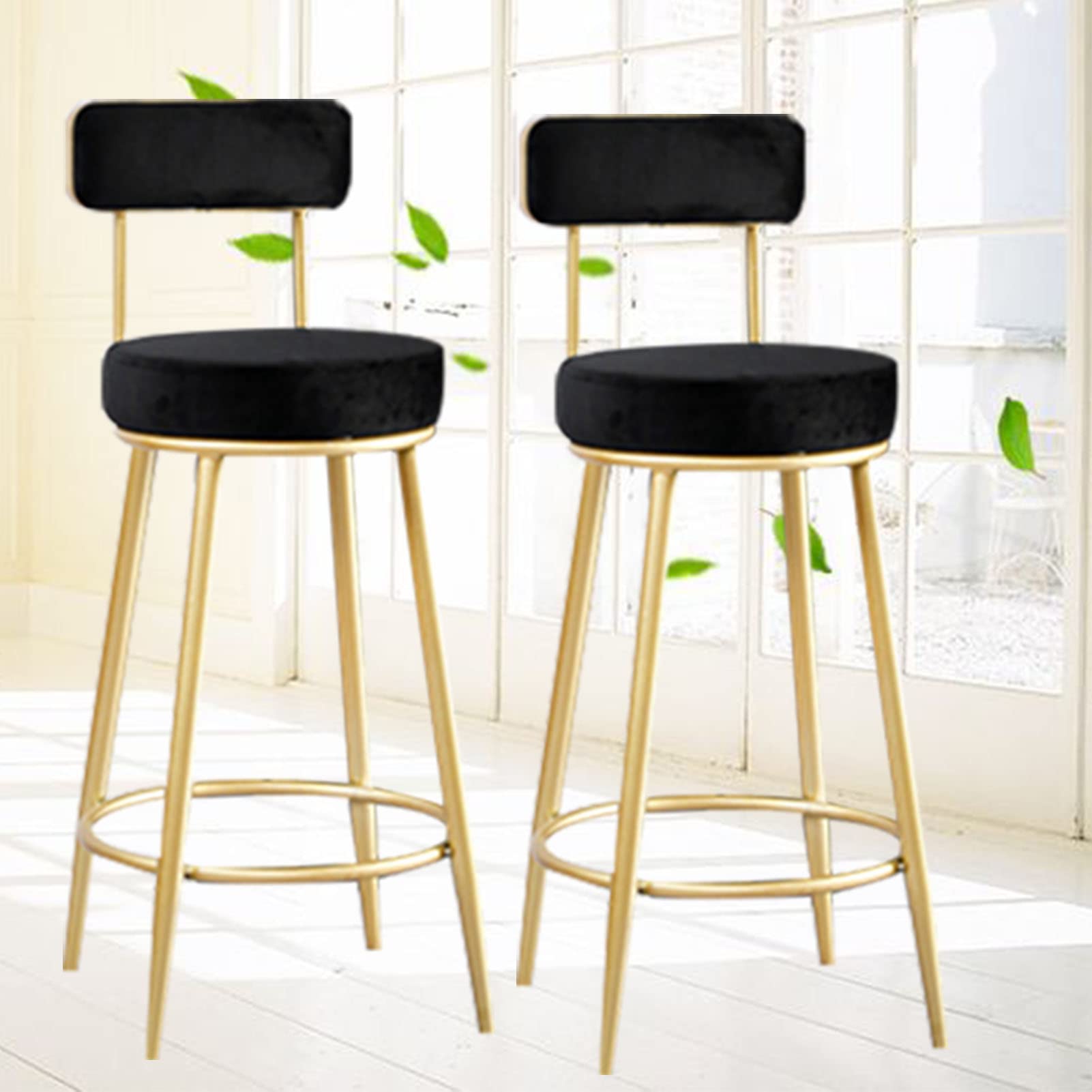 Tabouret de bar de comptoir de cuisine lot de 2 stable avec dossier ergonomique