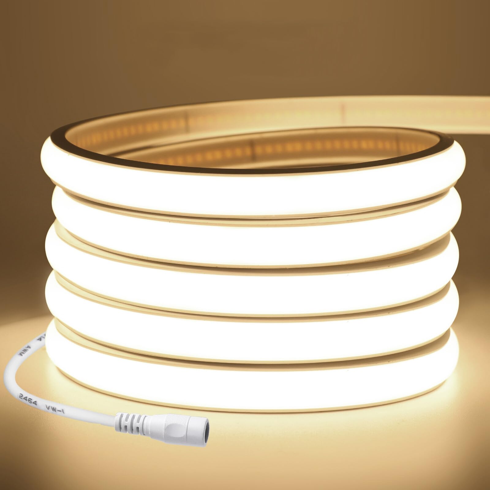 24V COB LED tira de neón，IP65 resistente al agua y flexible，15m blanco natural 4000K，320 LED/m，Diseño DIY，Decoración para el hogar y tiendas - No incluye fuente de alimentación