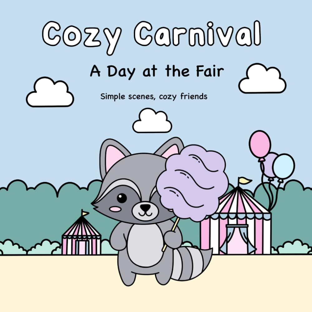 Cozy Carnival: Simple & Wholesome Carnival Scenes to Color