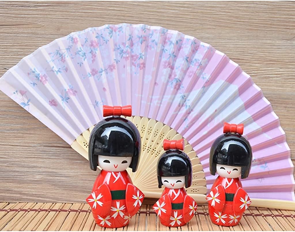 Folding Fan for Women Folding Fan, Folding Fan, Japanese Folding Fan, Unique Design, Handmade Bamboo Folding Fan for Home Ceremonies Decorative Fan (Color: A)