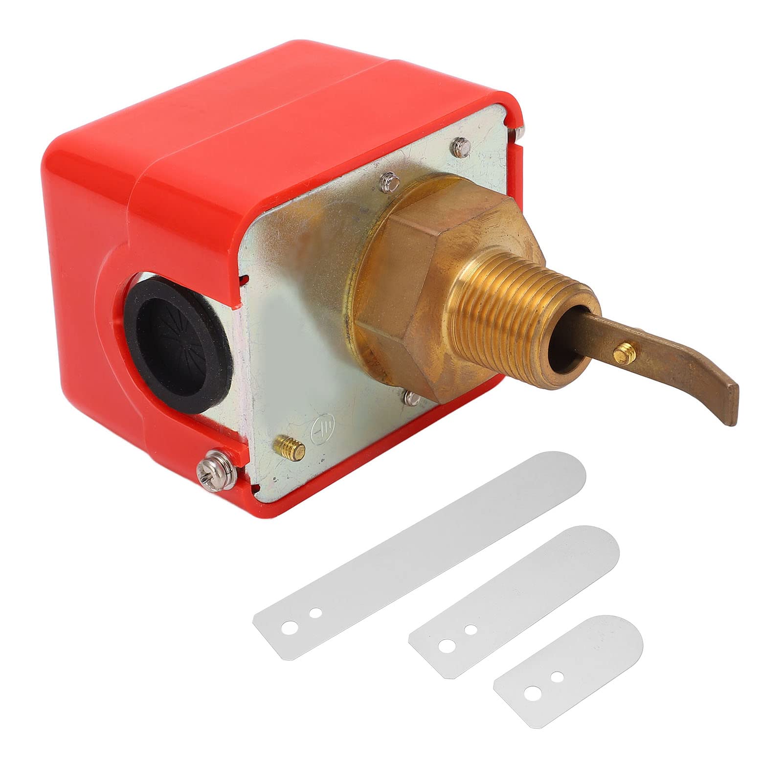 Yosoo Health Gear Interruptor de Flujo de Agua Interruptor de Flujo de Control de Paleta de Latón SPDT 220VAC 15A DN15 G1 Paleta Ajustable de 2 Pulgadas para Aire Acondicionado Central Tratamiento
