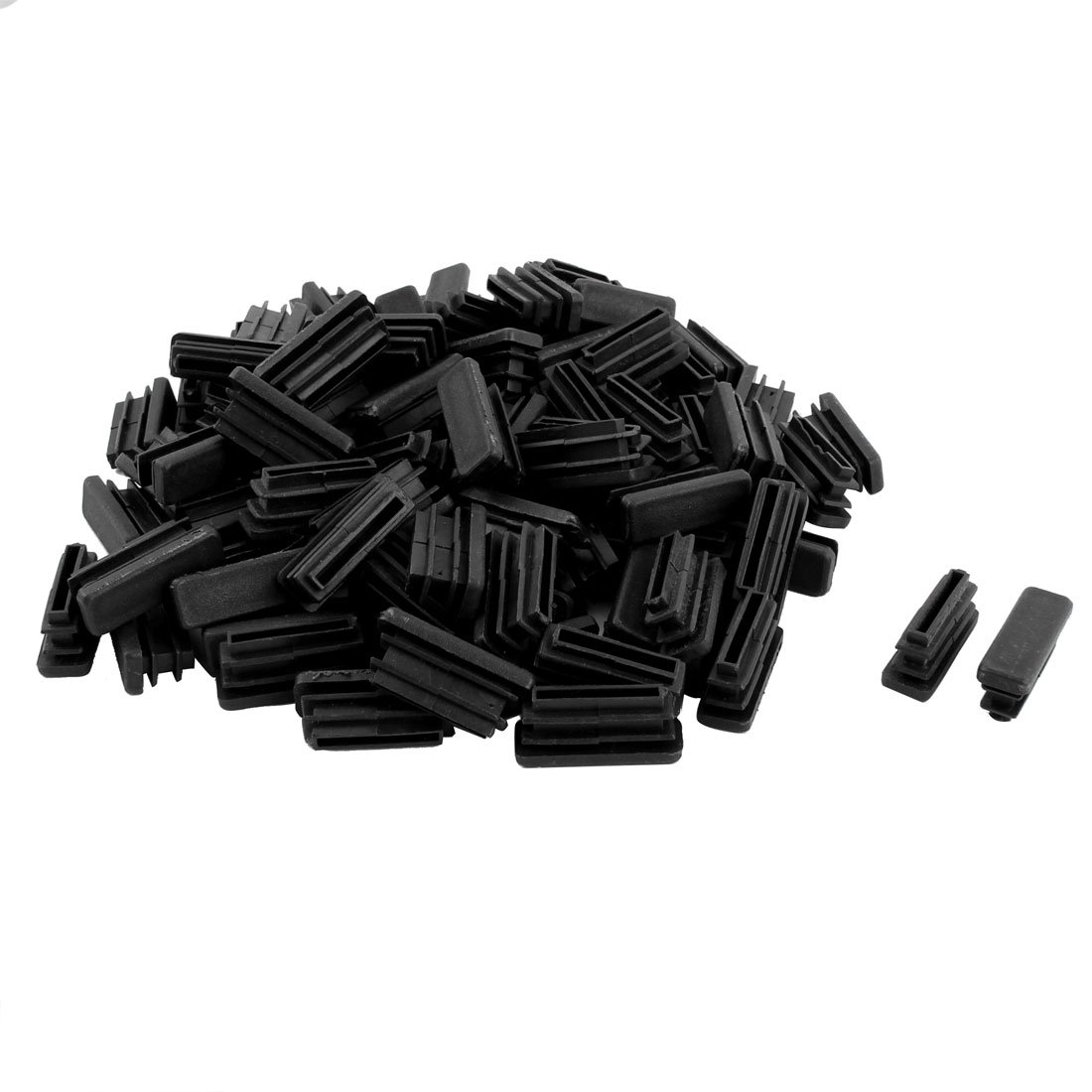 Uxcell Black Sourcing Map Plastic Furniture Table Chair Leg Rectangle Tube Pipe Insert Cap 30Mm X 10Mm 100Pcs