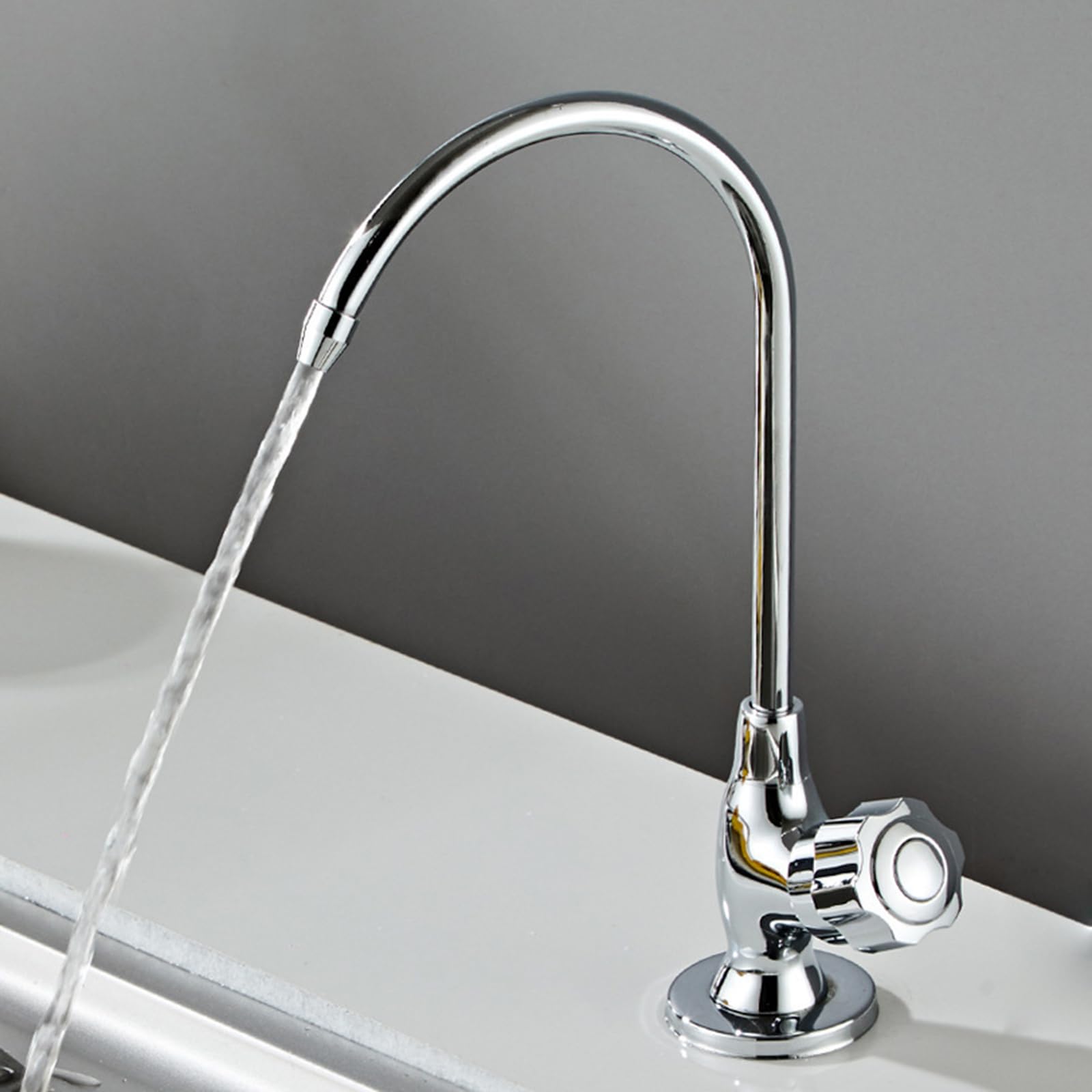 SaryEdge Water Filter Kitchen Sink Faucet Purifier Swan Neck Swivel Galvanized Tap，A-B，A-B