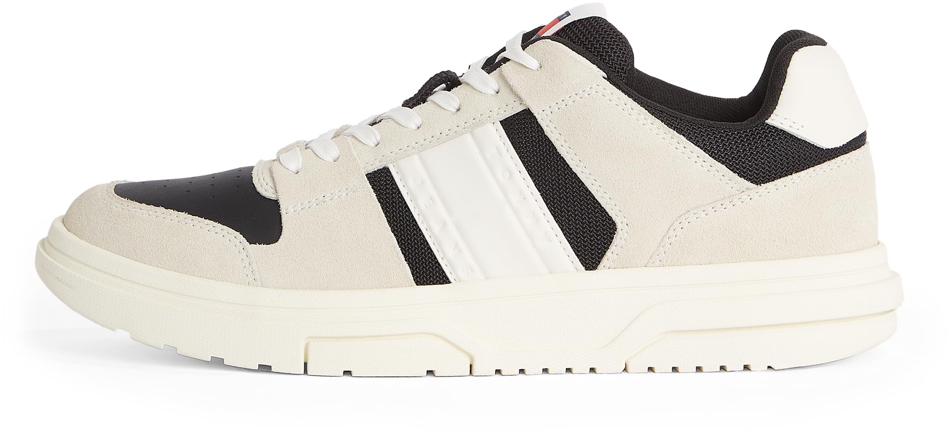 Tommy Jeans Men’s The Brooklyn Mix Sporty Cupsole Trainers, Off-White (Newsprint), 9