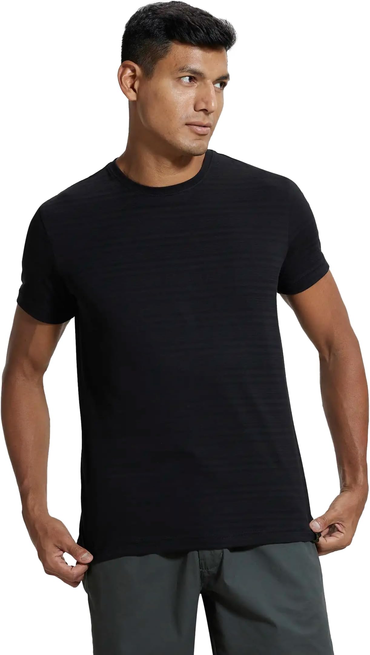 IM21 Men's Super Combed Supima Cotton Solid Regular Fit Round Neck Half Sleeve T-Shirt