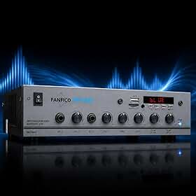Receiver Fanfico MF-9000 Amplificador Som Ambiente 2 Canais Potente para Loja Restaurante Residência Sistema de Áudio Completo