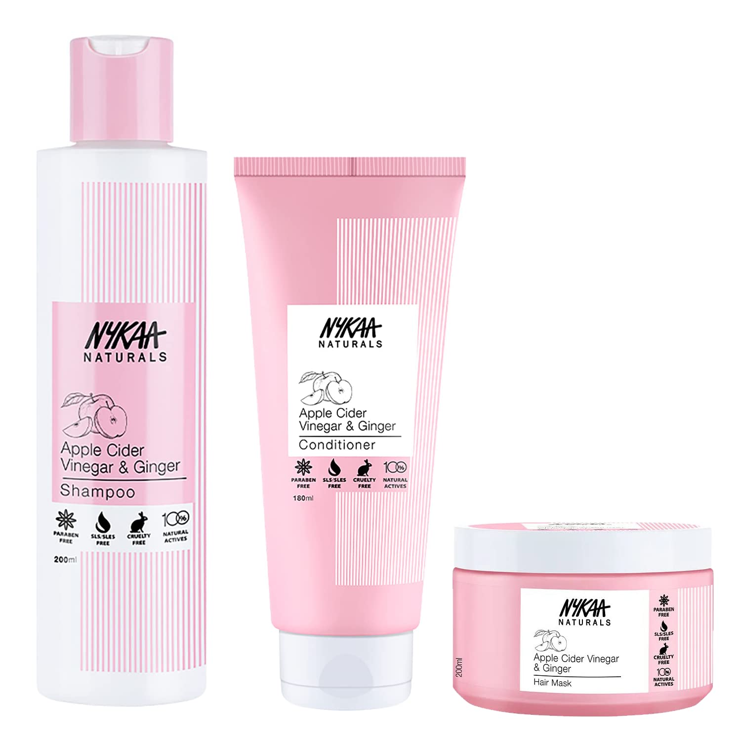 Buy Nykaa Naturals Apple Cider Vinegar & Ginger Shampoo, Conditioner