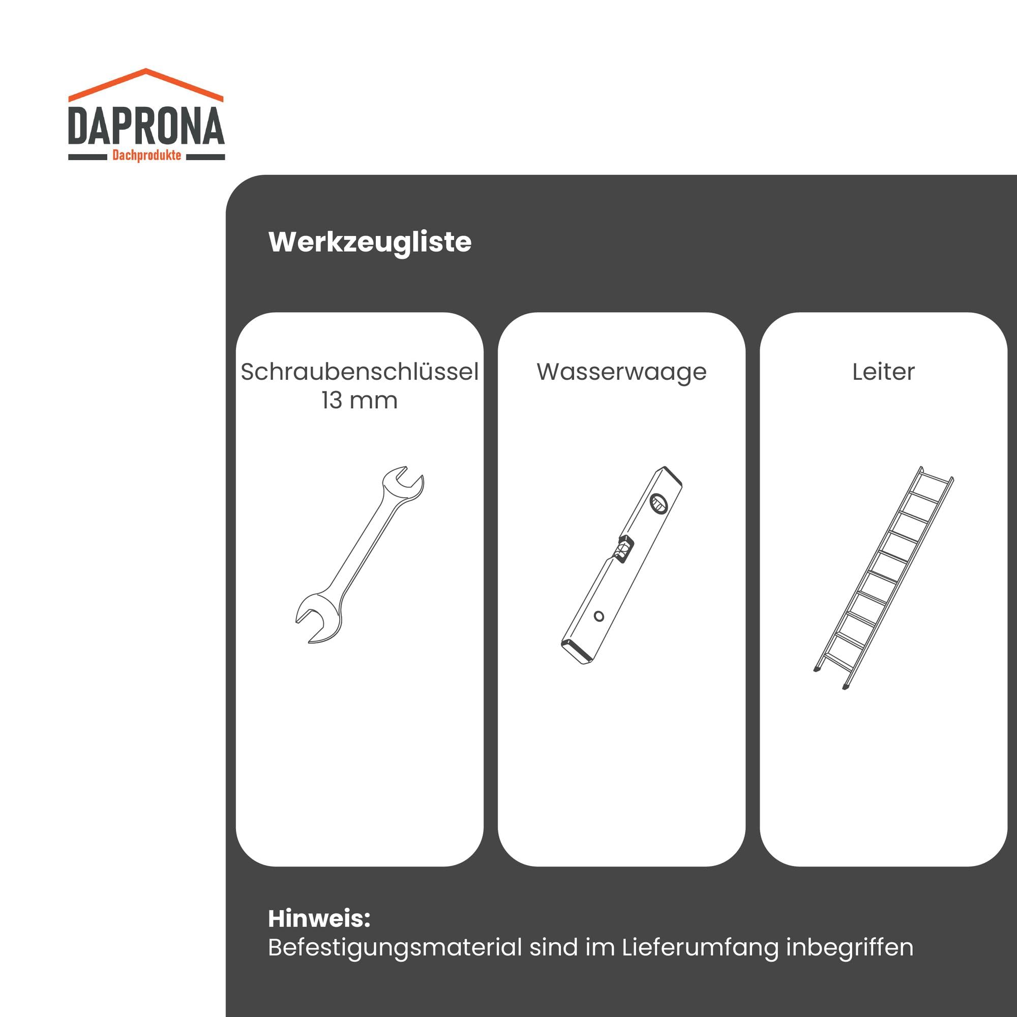 Laufrost Set für gewellte Dachziegel 60cm, Dachtritte für Schornsteinfeger Ziegelrot, inkl. Montagematerial für sichere Dachbegehung