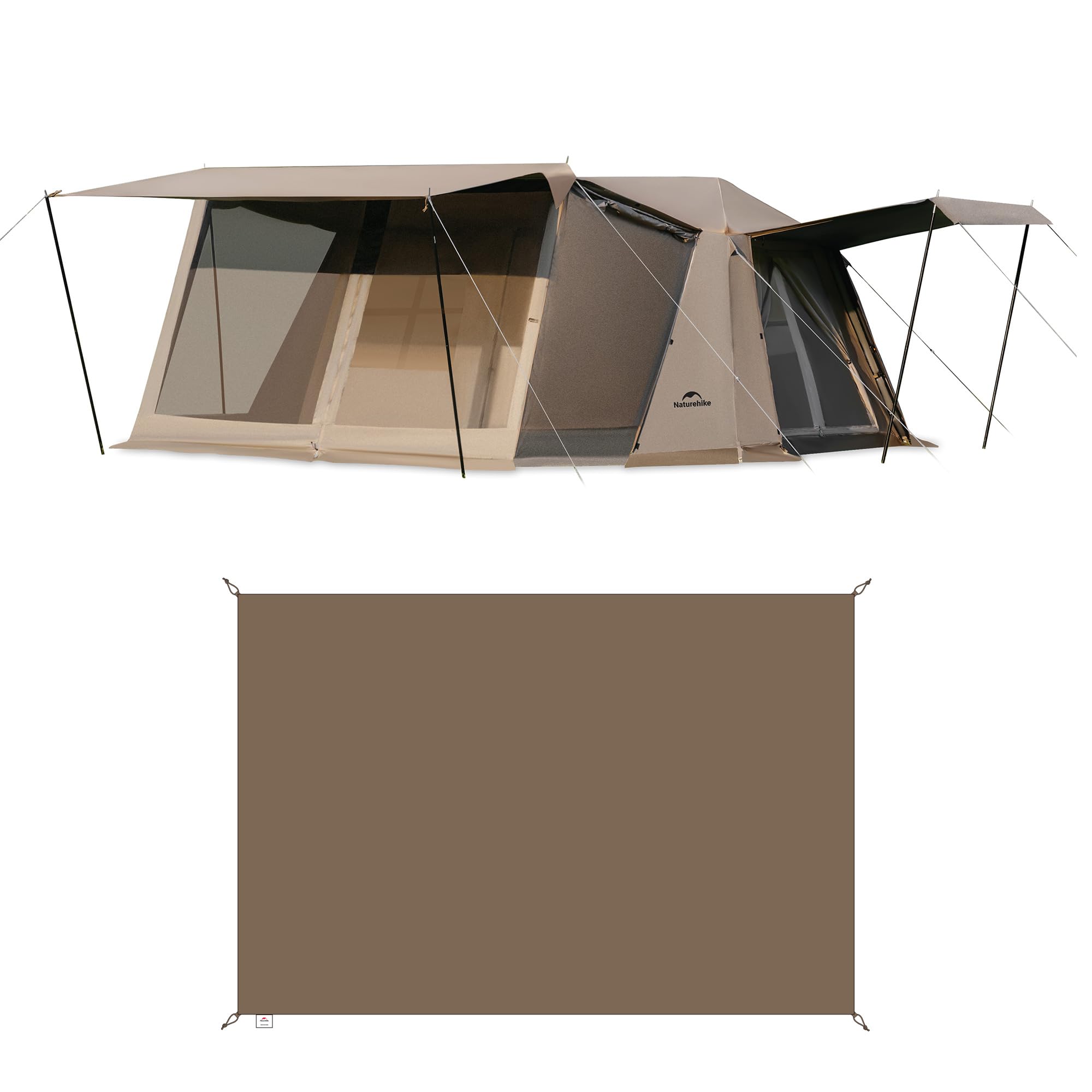 NaturehikeVillage 8 Person Tent with Porch and The Footprint