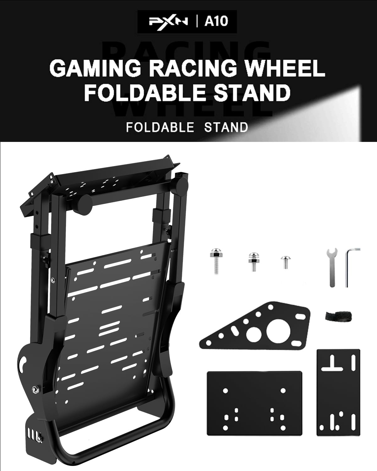 PXN A10 Gaming Lenkradständer – Faltbarer Verstellbarer Racing Lenkrad Ständer für G25 G27 G29 G920 G923 T248 T300RS T500RS TS-PC