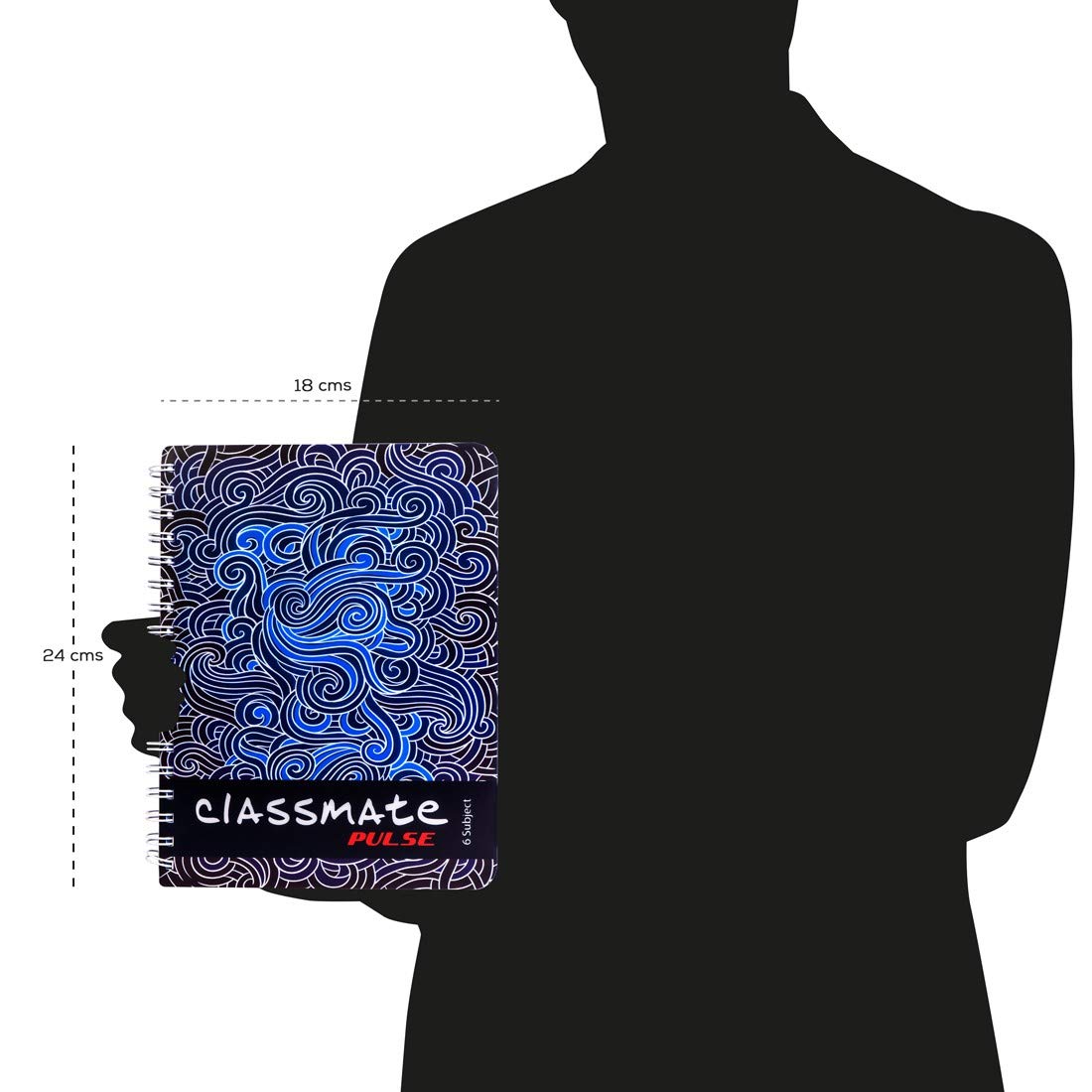 Classmate Quaderno a 6 soggetti 24 x 18 cm, 300 pagine, copertina in PVC, riga singola