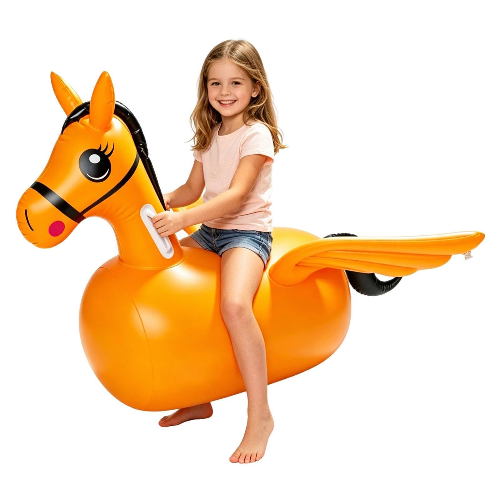 Caballo hinchable de equitación infantil saltador para niñas 8