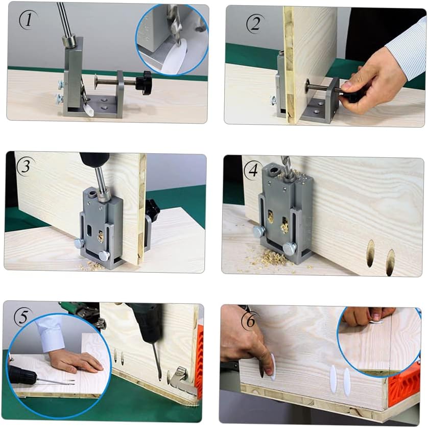 Hole Locator Jig DIY Kit System Pocket Hole Locator for Wood Working Pocket Hole Drilling Kit Oblique Jig System Drill Set Oblique Hole Positioning Kit Pocket Hole Joinery Woodworking