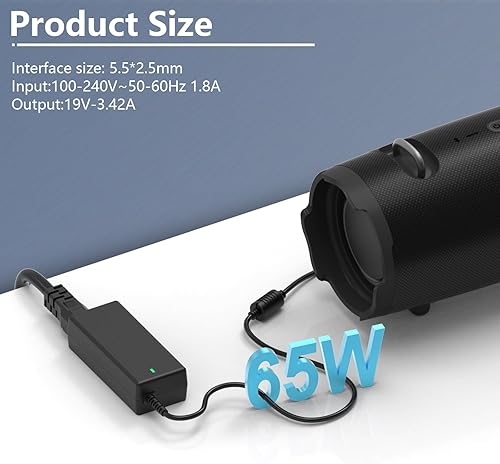 Vista 2 de Cargador JBL Xtreme 2 de repuesto, adaptador de cable de alimentación de 19 V compatible con JBL Xtreme, JBL Boombox JBL Xtreme 2, altavoz Bluetooth