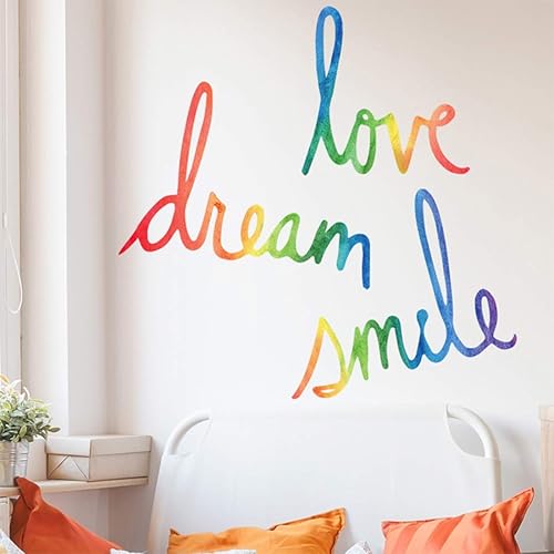 Citas inspiradoras para decoración de pared para sala de estar, sonrisa de sueño de amor, decoración de pared para dormitorio, aula, sala de juegos,