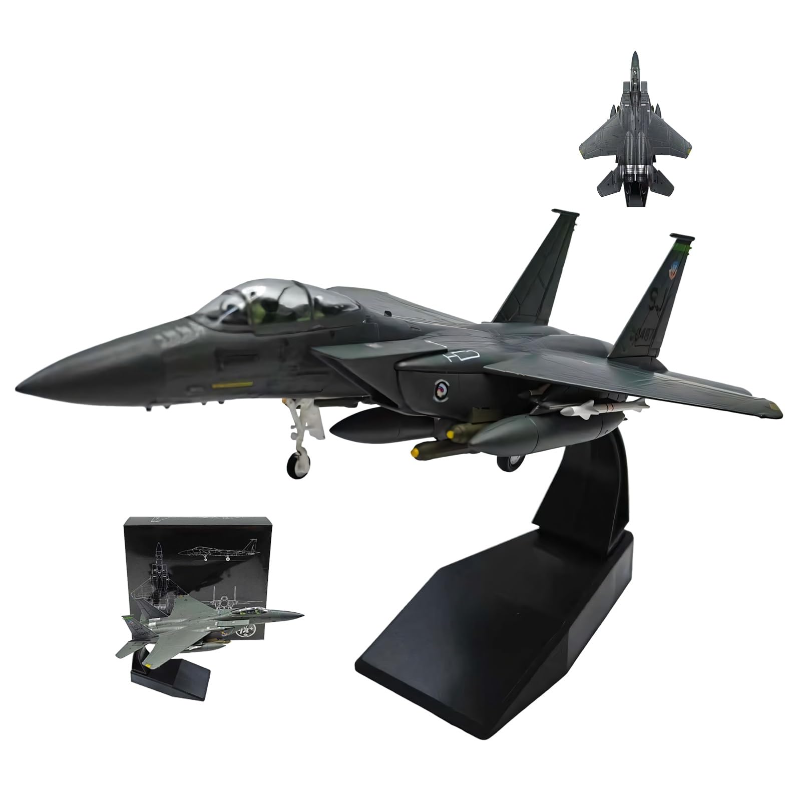 Modello aereo militare F-15E Strike Eagle preassemblato in lega pressofusa in scala 1:100 - Display statico collezione for appassionati aviazione, decorazione scrivania for fotografia