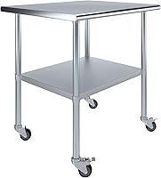 Vista 150 de Mesa de trabajo de acero inoxidable, mesa de metal