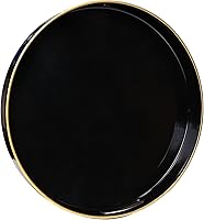 Vista 16 de Spsyrine - Bandeja decorativa redonda azul de 13 pulgadas, bandeja de mesa de servir de plástico con asas para desayuno, otomana, mesa de café