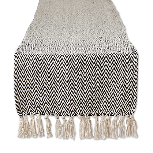DII Chemin de Table Chevron Coton Noir 15x72