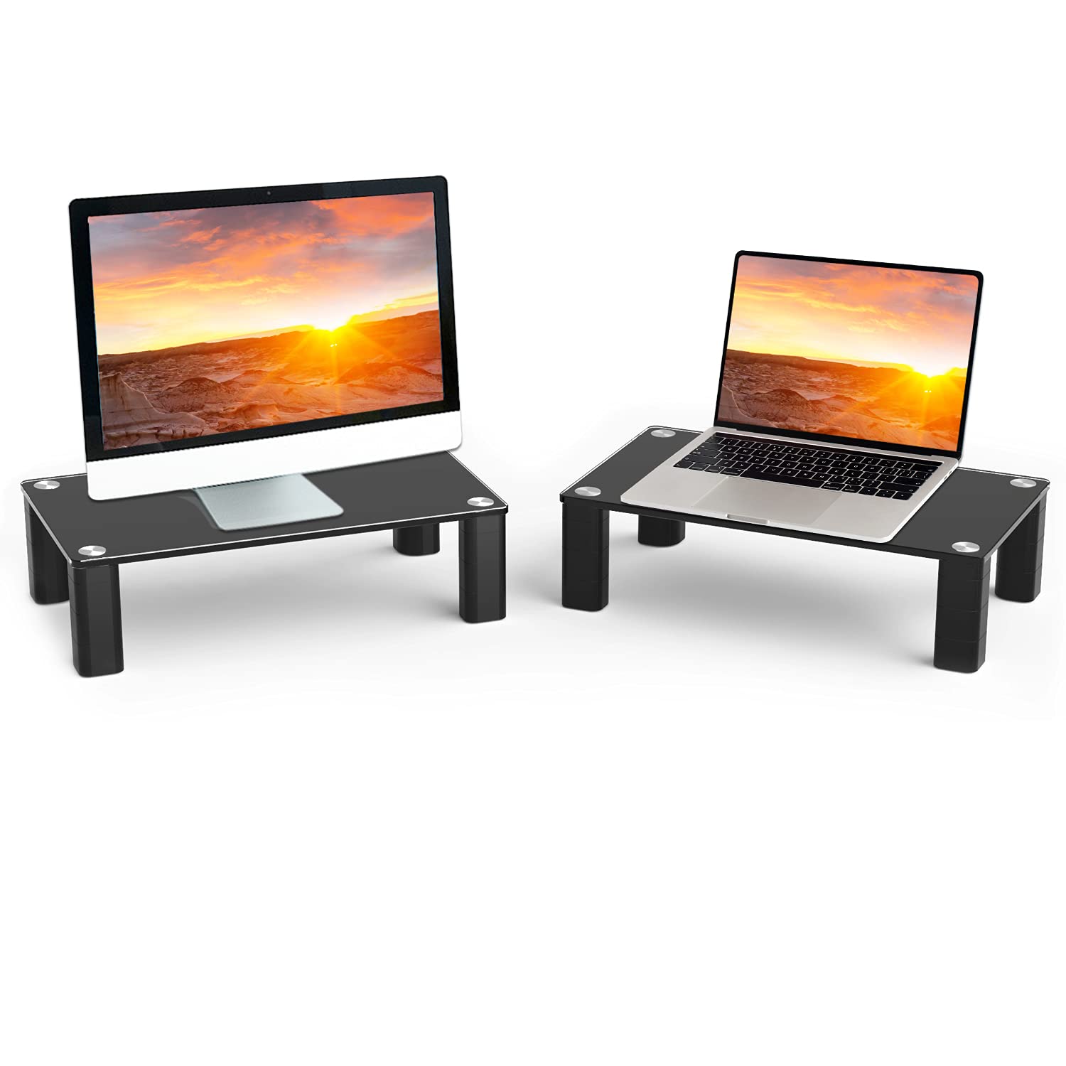Buy TAVR Glass Dual Computer Monitor Stand Riser for Computer Laptop