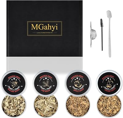 MGahyi Fathers Gifts from Wife/Daughter, Gifts for Dad/Husband/Men, Cocktail Smoker Kit,4 Flavors Wood Chips for Drink Smo...