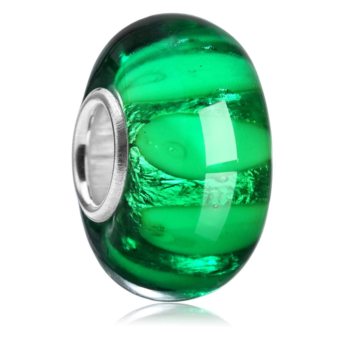 Perla style Pandora (Mod. RNV15) in autentico Vetro di Murano e Argento 925