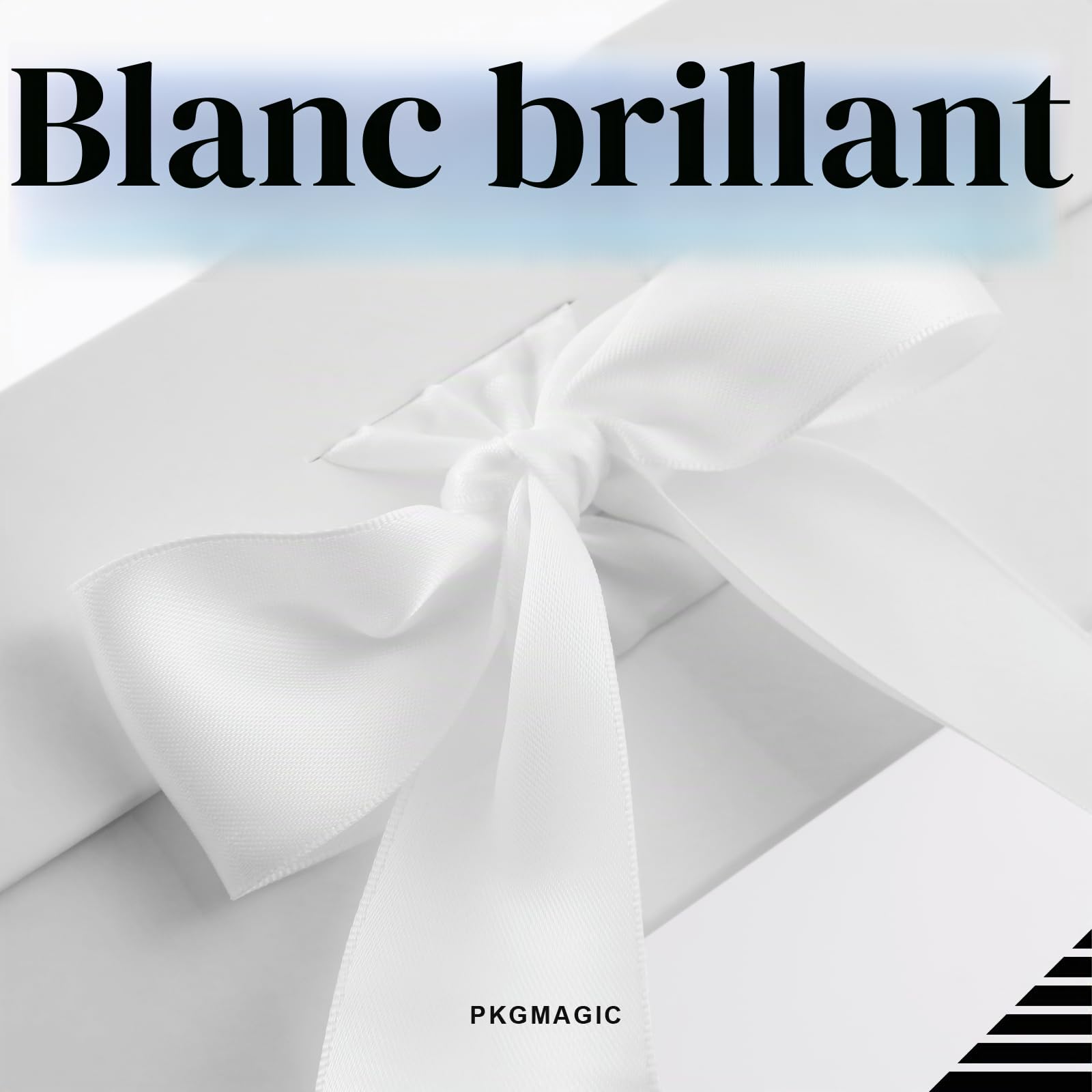 PKGMAGIC 6 Grande Boîtes Cadeaux avec Ruban 35,6 x 24,1 x 11,4 CM, Boîtes Cadeaux Vide, Boîtes Cadeaux Blanche avec Couvercle, Boîtes de Demande en Mariage pour Demoiselle D'honneu(Brillant)