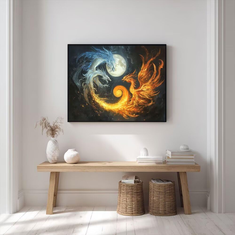Malowanie według numerów dla dorosłych, abstrakcyjny Dragon 70x90cm Akrylowe malowanie po numerach dla dzieci Dorośli Początkujący Malowanie 3 pędzlami Akwarela Malowanie według numeru Dzieci Zestaw