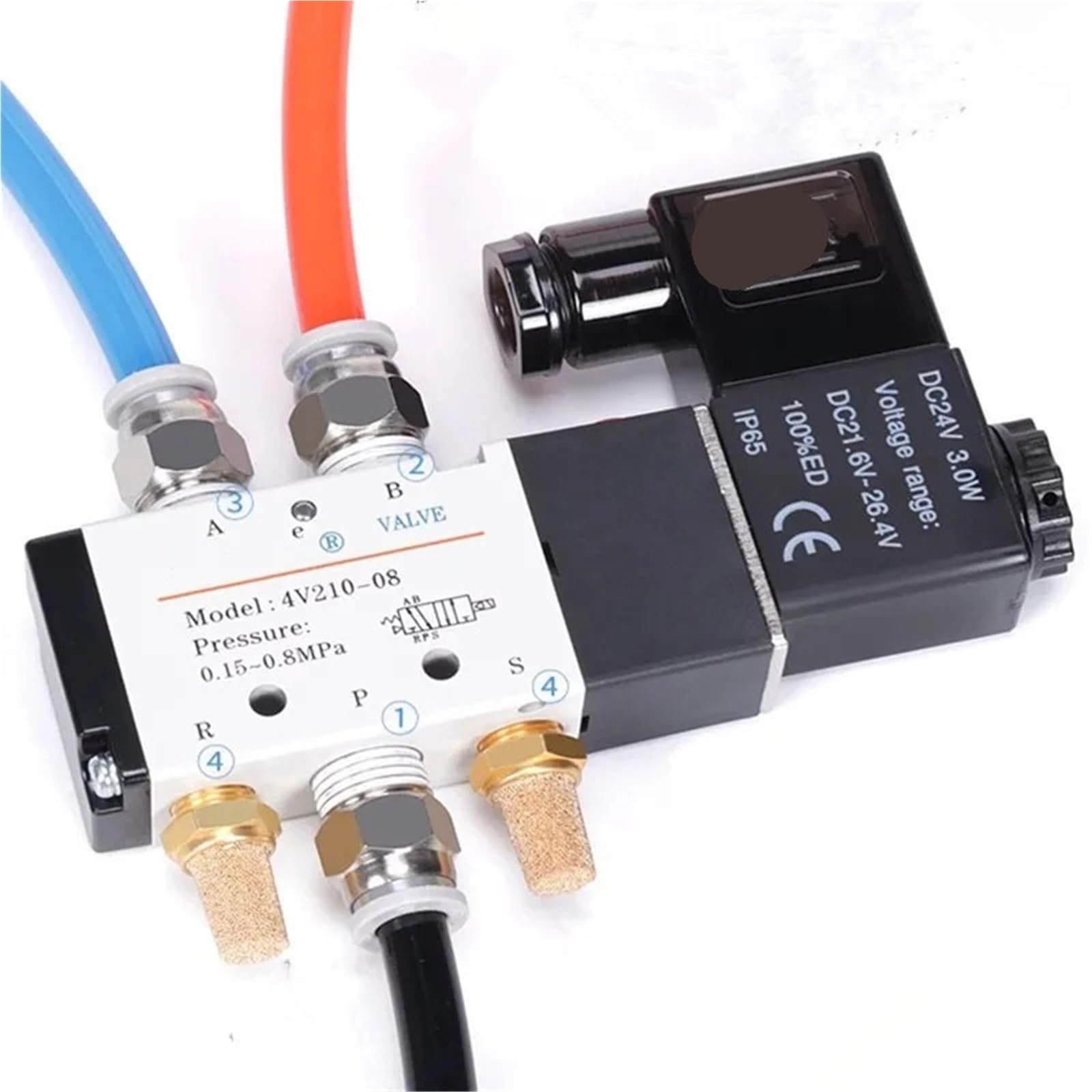 Vanne magnétique 4V210-08 résout les fuites d'air avec ses raccords 6mm 220V
