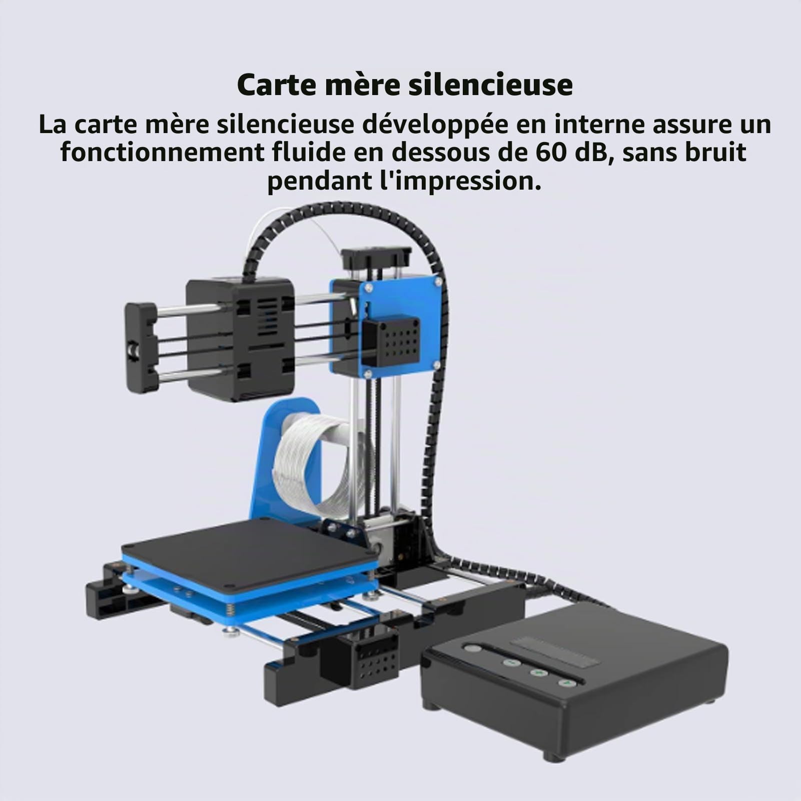 Petite imprimante 3D, pour débutants, prend en charge impression en un clic, machines d'impression 3D avec filament PLA, 10-40 mm/s, 100 x 100 x 100 mm, prise UE
