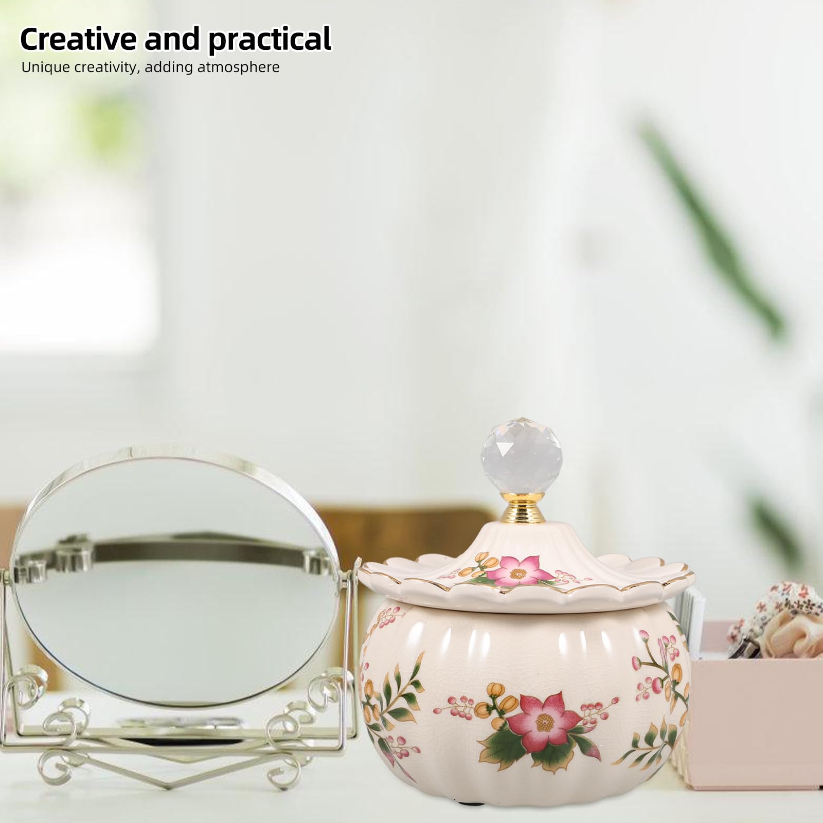 ULTECHNOVO Scatola per Gioielli Facile da Aprire e Chiudere in Ceramica Bianca Cristallo, Contenitore Decorativo Semplice per Natale e Anniversari per Anelli e Orecchini