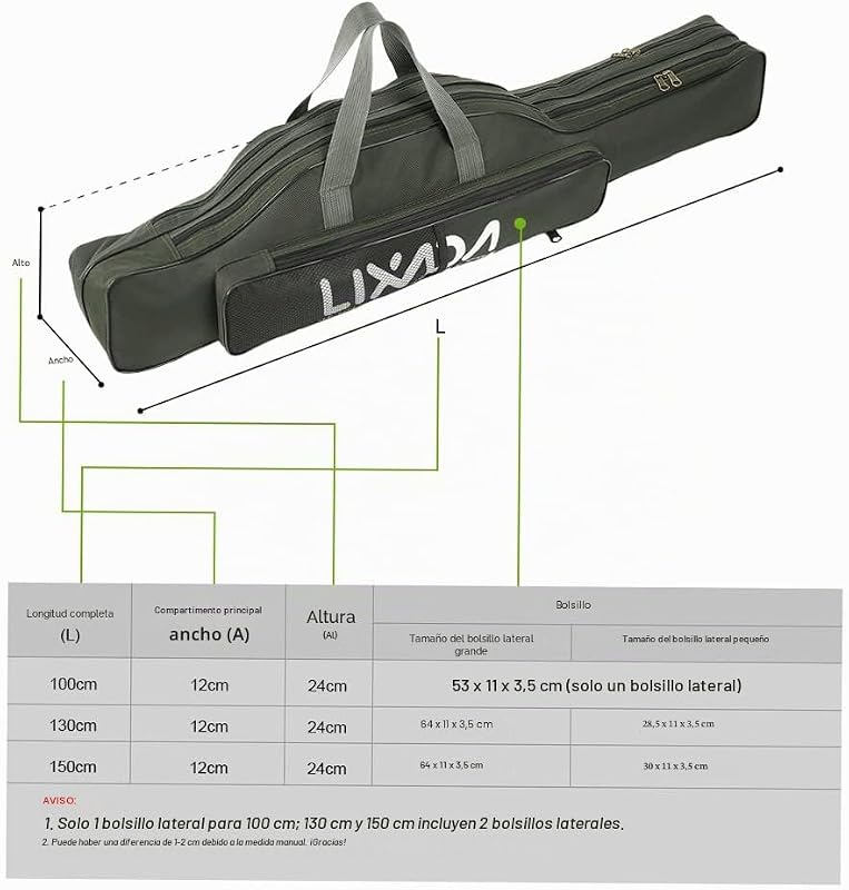 Husă portabilă pliabilă pentru lansetă Lixada, pentru exterior, 100 cm 130 cm 150 cm
