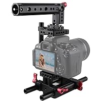 Vista 8 de CAMVATE Placa de montaje de trípode con mango superior para cámara compatible con Sony Panasonnic (rojo) - 1386