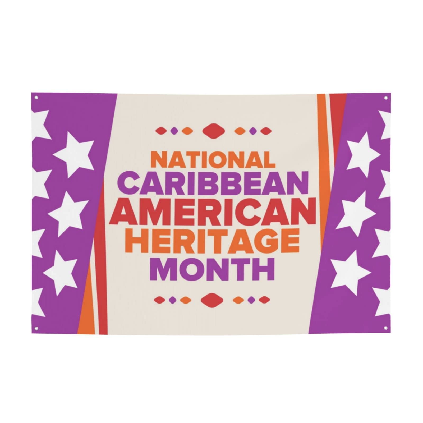 Seobpe Caribbean American Heritage Month Banner Festive Single Sided Printed Banner For Holiday Party Supplies Home Decor, Black1